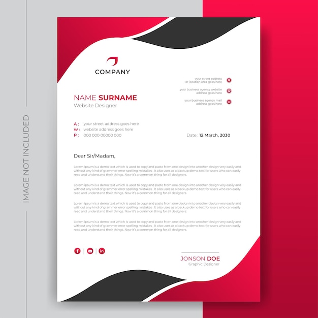 Corporate branding letterhead templte desig