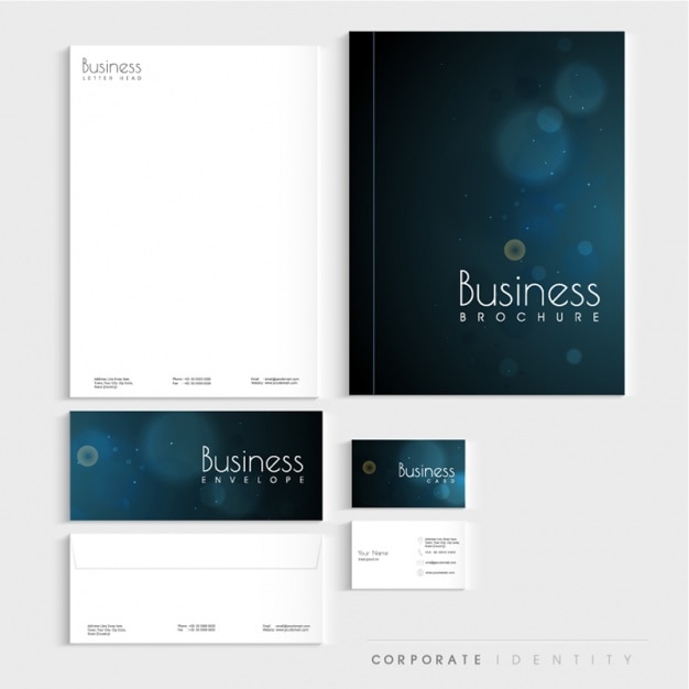 Vector corporate briefpapier met bokeh-effect