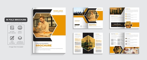 Корпоративная брошюра 8-страничный профиль компании и дизайн многостраничной бизнес-брошюры премиум векторы