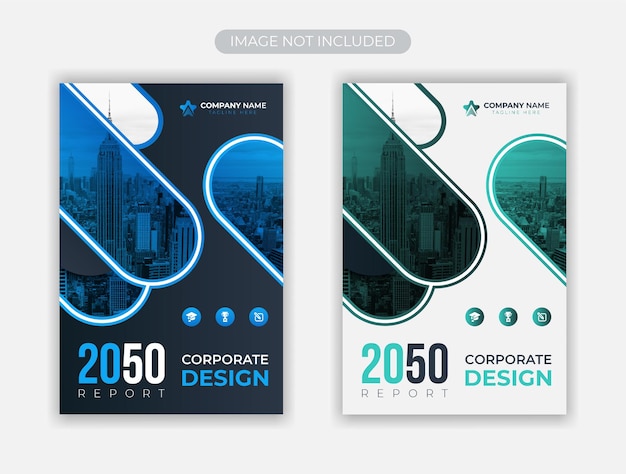 Vector corporate brochure annual report cover design template