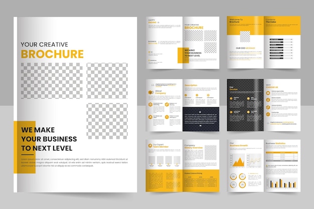 Vector corporate brochure bewerkbare template layout business brochure template layout design