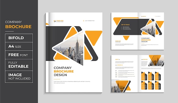 Corporate brochure and company profile annual report cover design template set