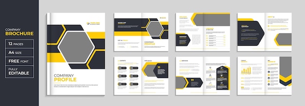 Corporate brochure and company profile annual report cover design template