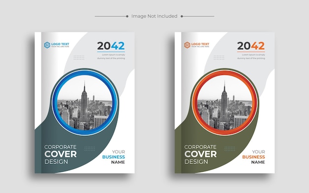 Vector corporate brochure cover or business annual report book cover design template