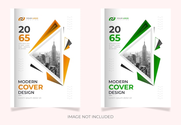 Vector corporate brochure cover design two color vector