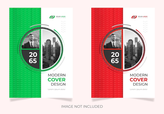 Corporate brochure cover design two color vector