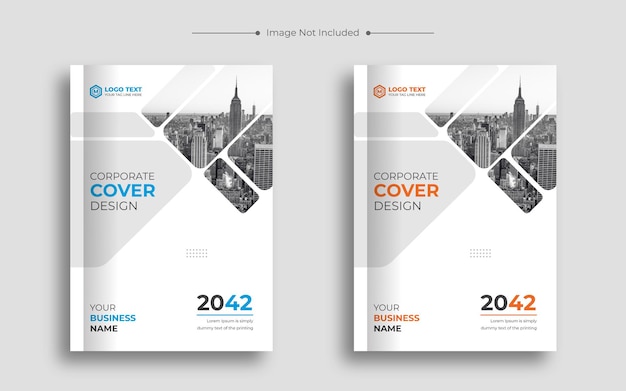 企業パンフレットの表紙またはビジネス年次報告書の表紙のデザインテンプレート