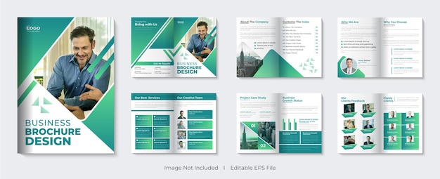 Corporate brochure template layout with company profile cover design and booklet catalogue portfolio