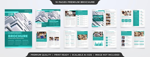 corporate brochure template with minimalist and modern style