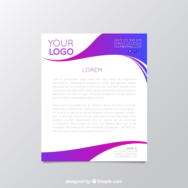 Corporate brochure with wavy shapes, bright colors