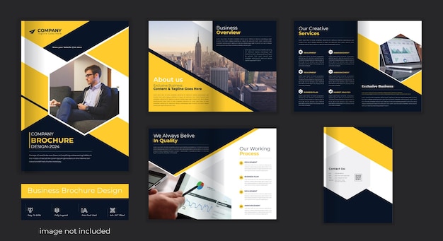 Vector corporate business 8 page brochure design