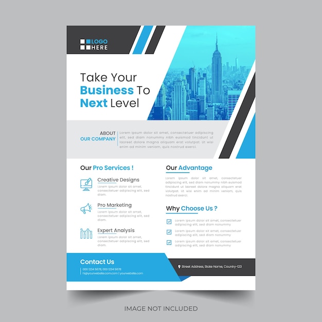 Corporate Business Agency Creative Flyer Brochure Pamphlet Design Vector Template