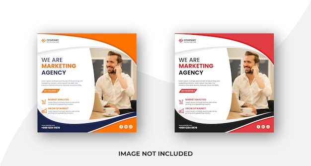 Corporate business agency for digital marketing and business sale promo social media post template d