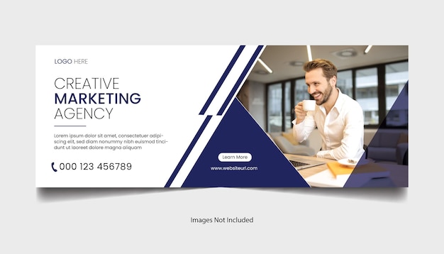 Corporate business agency en facebook cover sociale media sjabloon