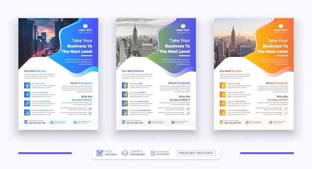 Corporate Business Agency Flyer Template Design Creative Modern Colorful Abstract Flyer Set Template