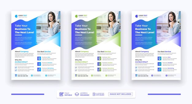 Corporate Business Agency Flyer Template Design Creative Modern Colorful Abstract Flyer Set Template