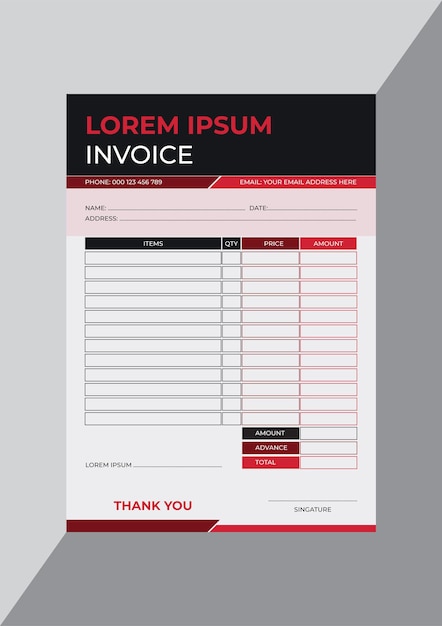 Corporate business agency invoice design template vector