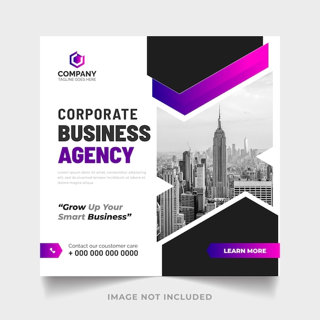 Corporate business agency post and corporate social media banner template