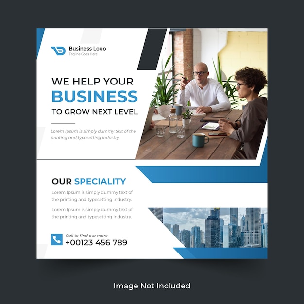 Corporate business agency social media Instagram story ad square web banner post design template