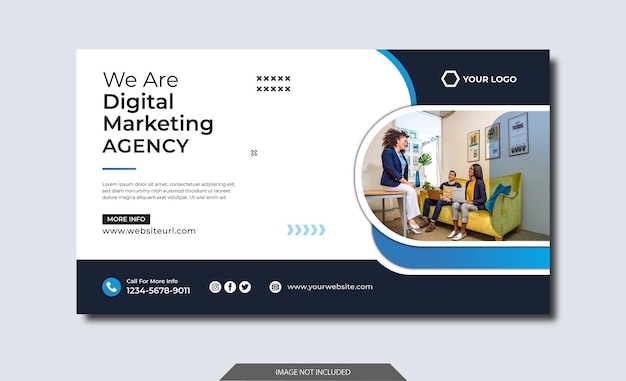 Corporate business agency social media web banner facebook cover flyer design template