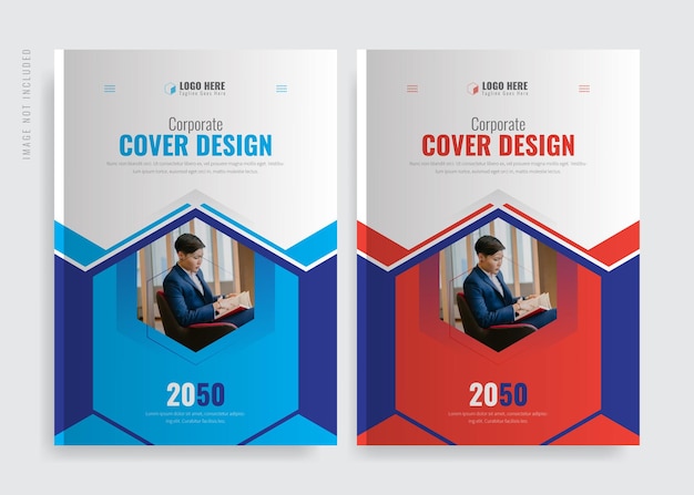 Vector corporate business annual report book cover template set premium vector