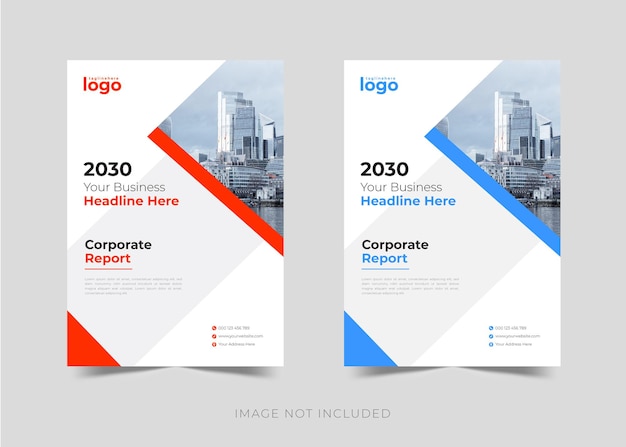企業の年次報告書のパンフレットのデザインと本の表紙のデザインテンプレート