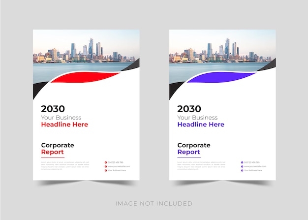 Corporate business annual report brochure design and book cover design template