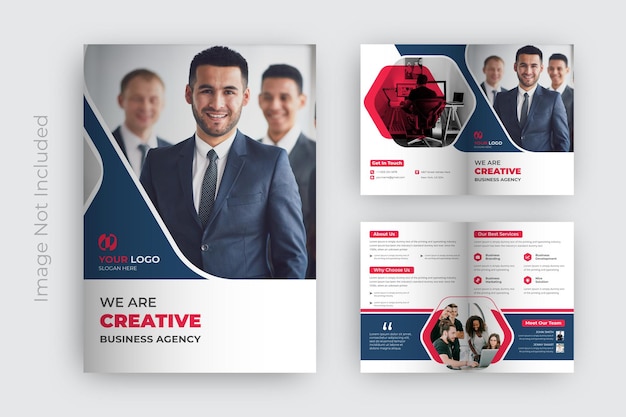 Corporate business bi fold brochure template