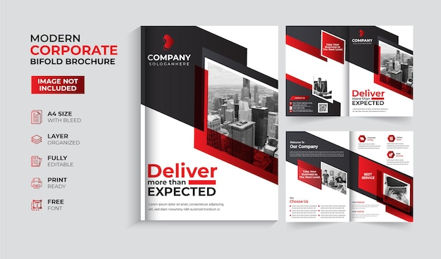 Vector corporate business bi fold brochure template