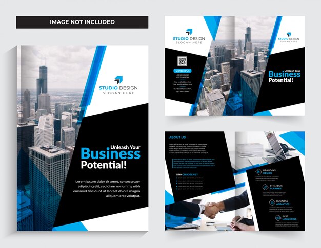 Corporate Business Bi-fold Brochure Template