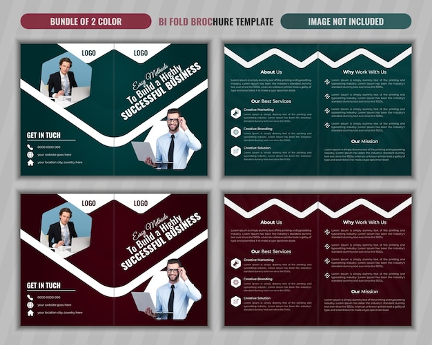 Corporate business bifold brochure design template Design