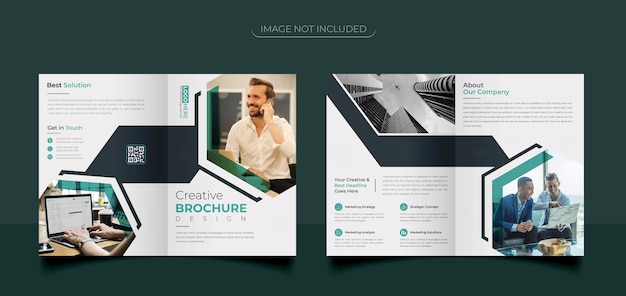 Corporate business bifold brochure template design