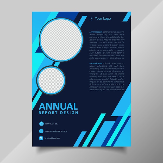 corporate business blauw jaarverslag flyer ontwerp