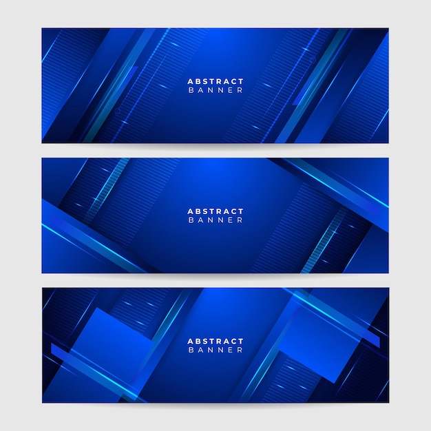 Corporate business blue wide banner design background