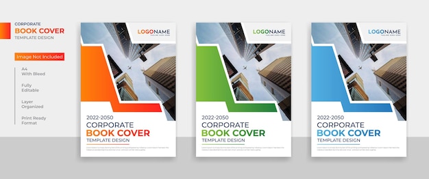 Corporate business book cover or annual report flyer design template