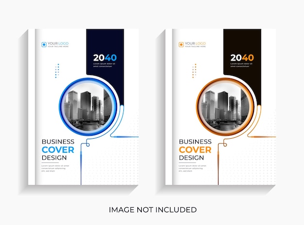 Corporate Business Book Cover Design Set Premium Vector