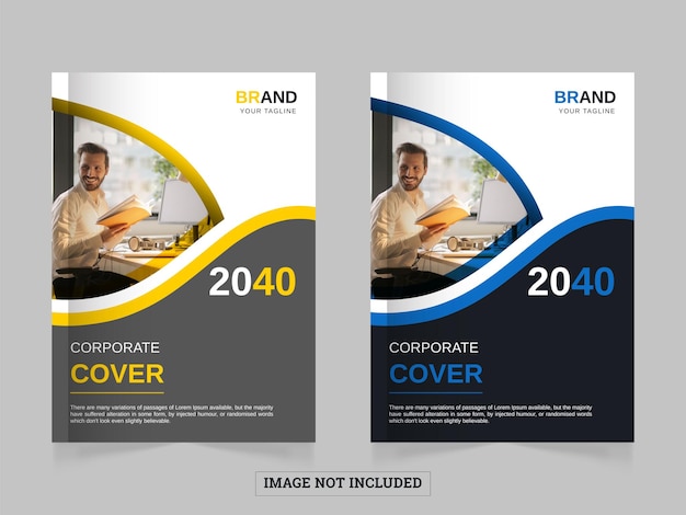 Corporate business book cover design template in a4