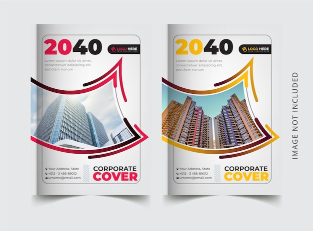 Vector corporate business book cover design templateset