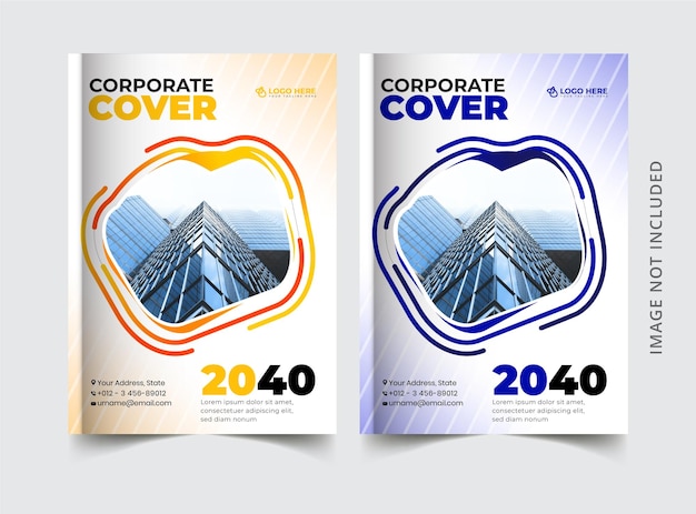 Vector corporate business book cover design templateset