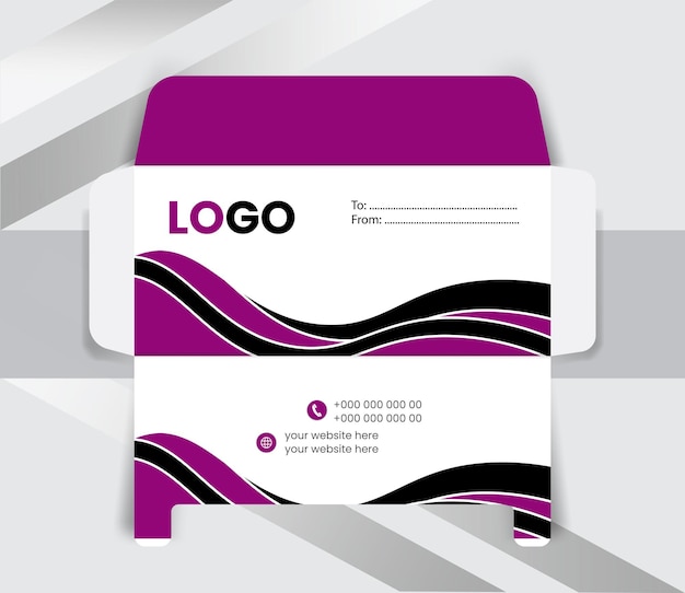 шаблон дизайна конверта для корпоративного брендинга