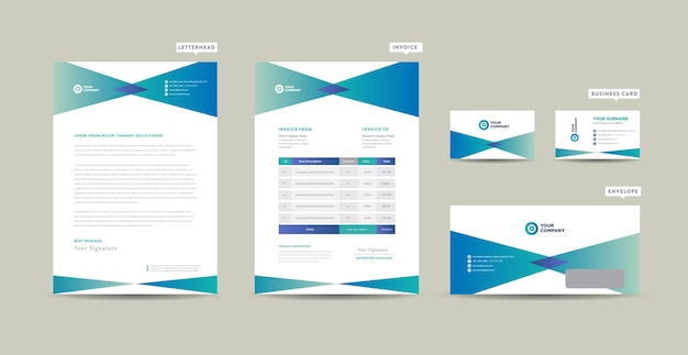 Corporate Business Branding Identiteitsontwerp of briefpapierontwerp of visitekaartje met briefhoofd