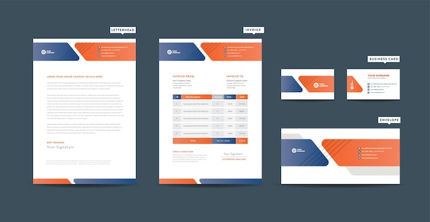 Corporate Business Branding Identity, Stationair Design, Startup Company Document Design