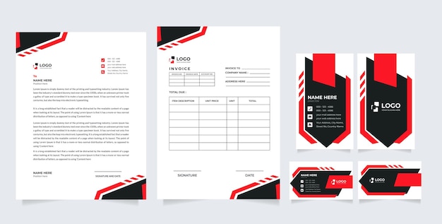 Corporate Business Branding Identity , Stationary Design,  Letterhead,  Business Card, Invoice