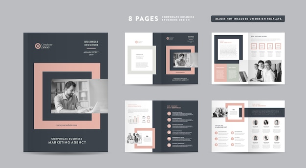 Corporate business brochure or annual report and company