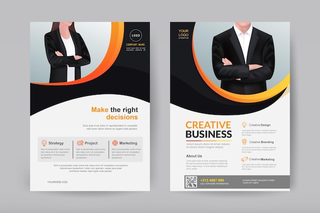 Vector corporate business brochure and flyer design