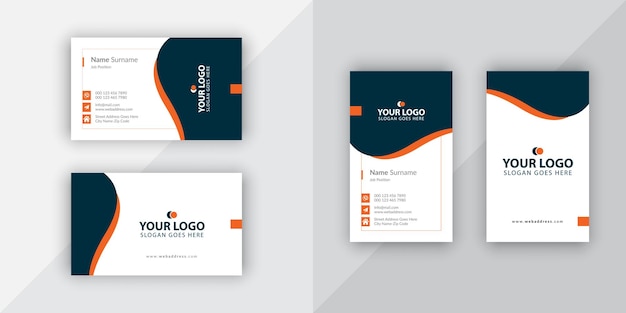 Vector corporate business card design horizontal and vertical