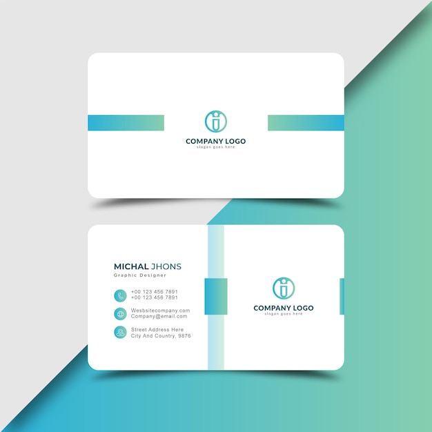 Corporate business card design template premium vector