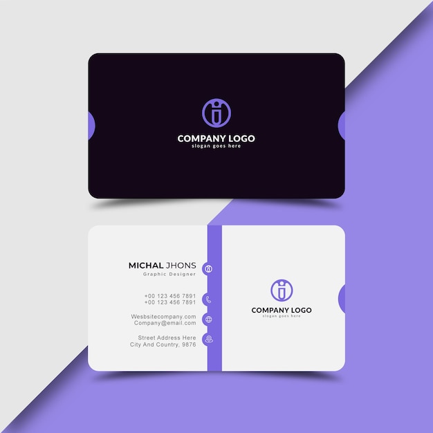 Corporate business card design template Premium Vector