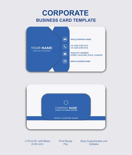 Шаблон дизайна корпоративной визитной карточки