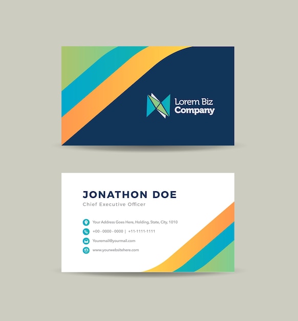 Corporate business card design or visiting card and personal business card